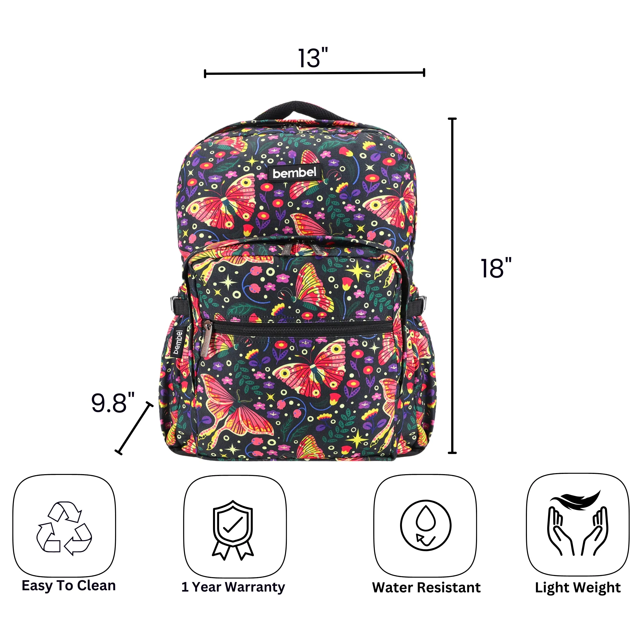 Bembel 18" Backpack - Butterflies - Image 8