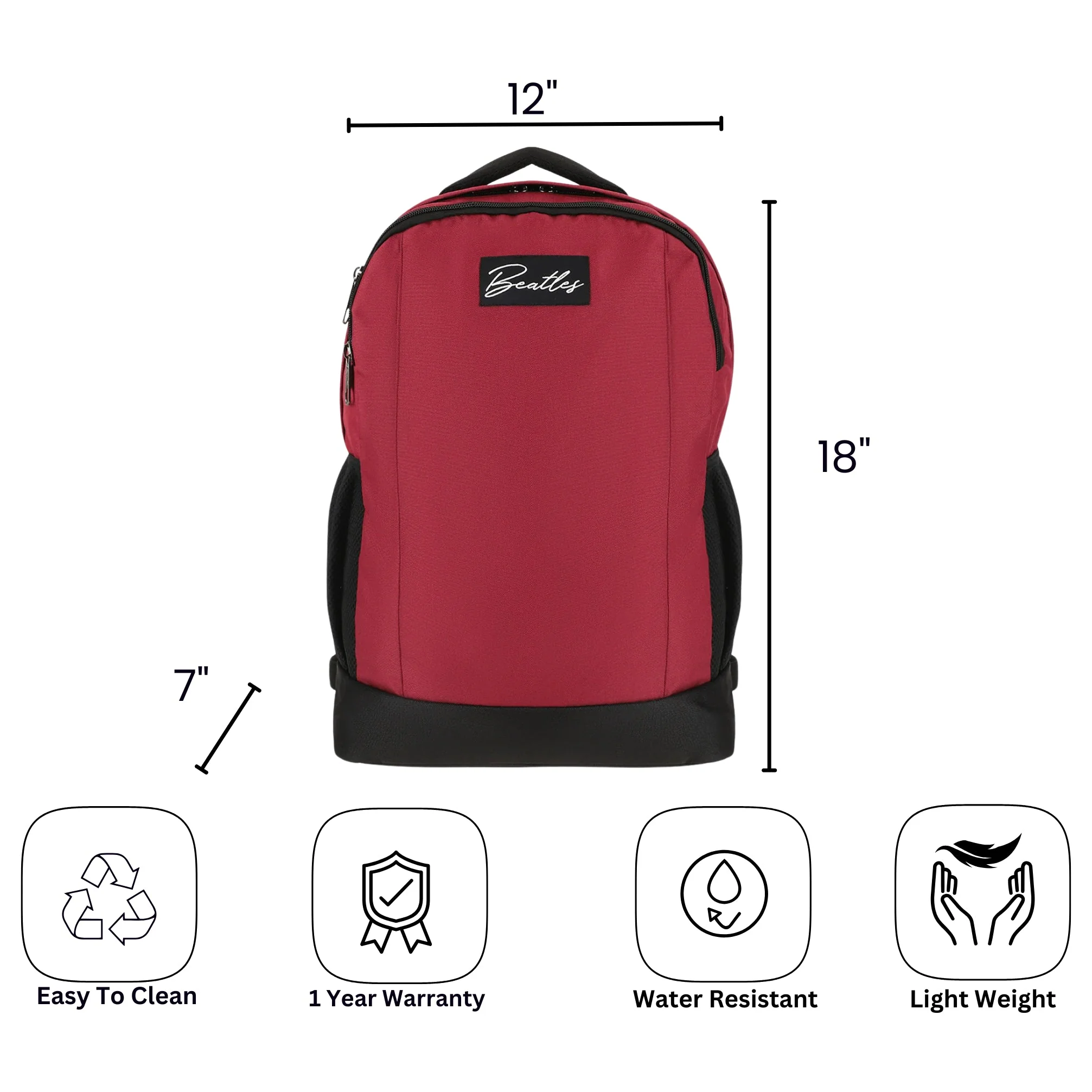 Bembel 18" Inbound Backpack - Maroon - Image 6