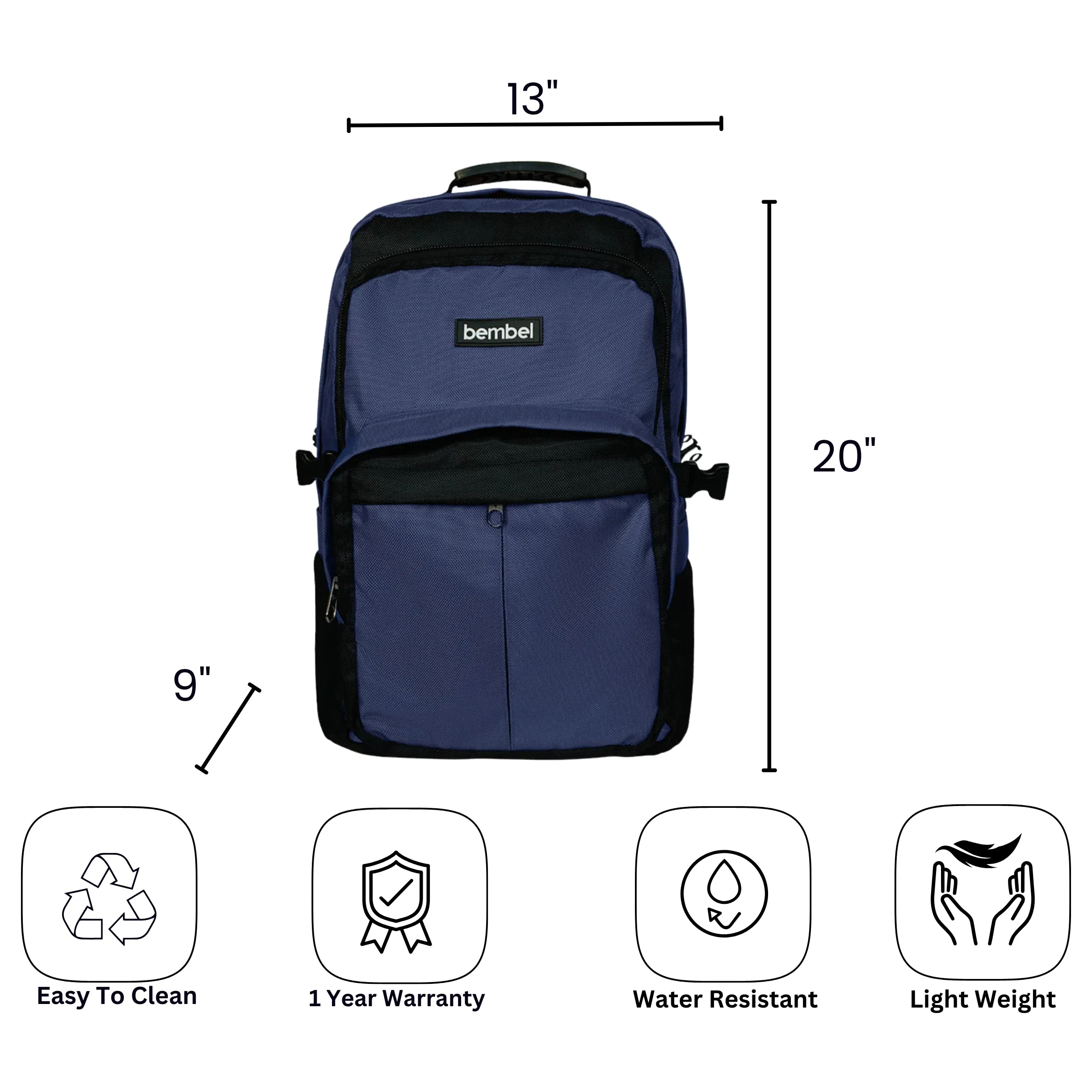 Bembel 20" Backpack - Prime (Navy & Black) - Image 7