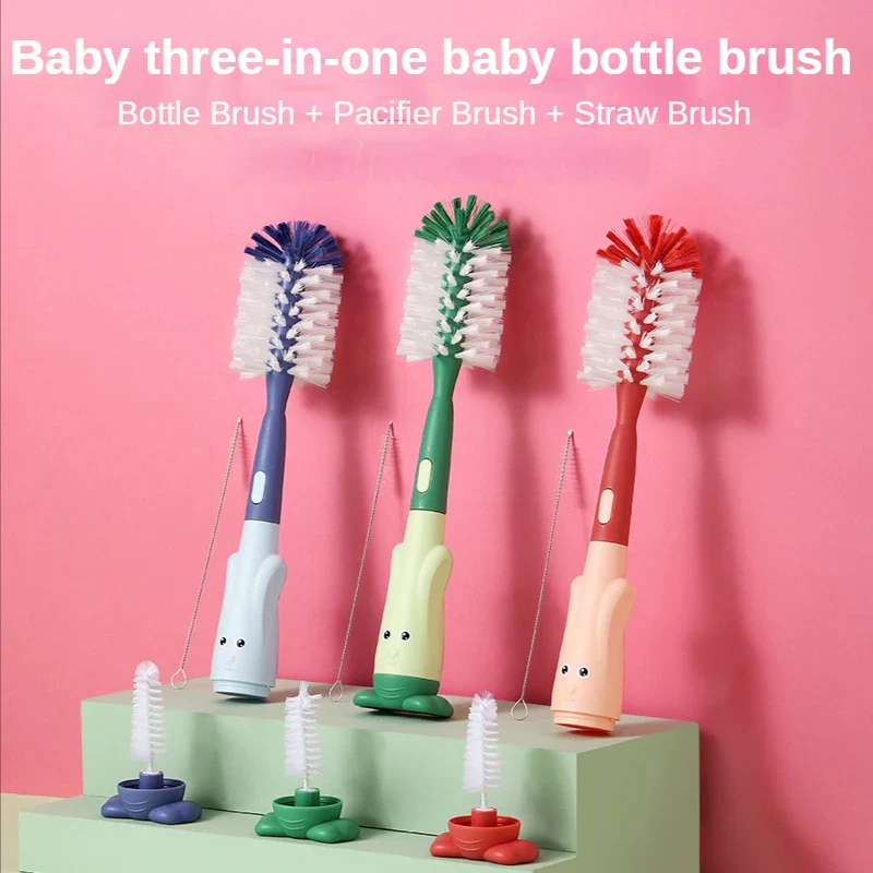 3In1 Silicon Bottle & Nipple Brush Green - Sunshine - Image 4