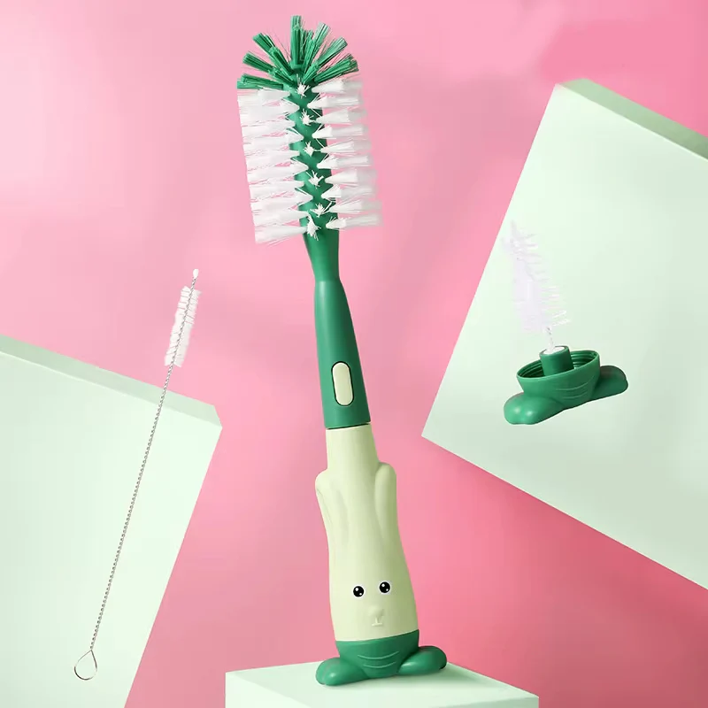 3In1 Silicon Bottle & Nipple Brush Green - Sunshine