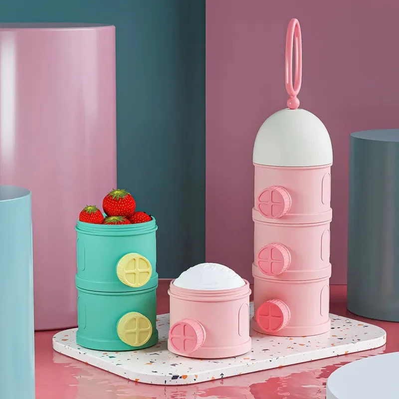 4 Pcs Milk Powder Container Light House Sea Green - Sunshine - Image 3