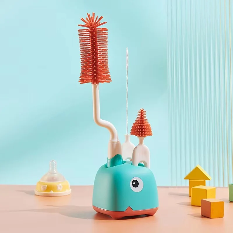 4In1 Bottle & Nipple Cleaning Brush Set Dino Green - Sunshine