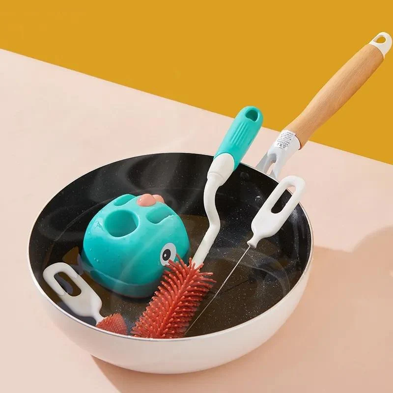 4In1 Bottle & Nipple Cleaning Brush Set Dino Red - Sunshine - Image 4