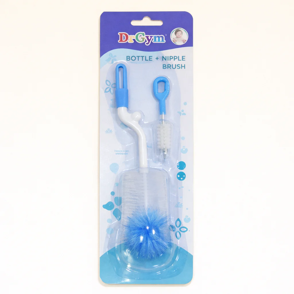 Baby 2In1 Bottle & Nipple Cleaning Brush Blue - Sunshine