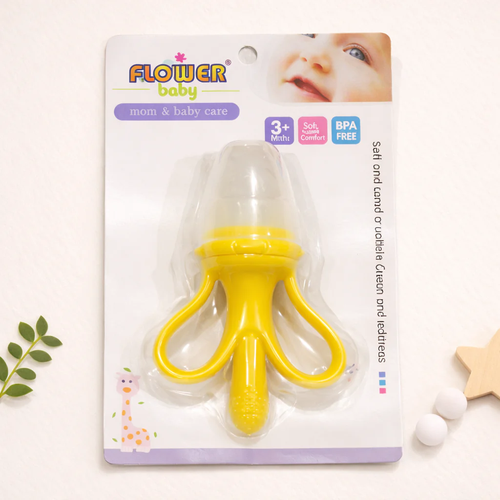 Baby 2In1 Food Soother & Teether Yellow - Sunshine