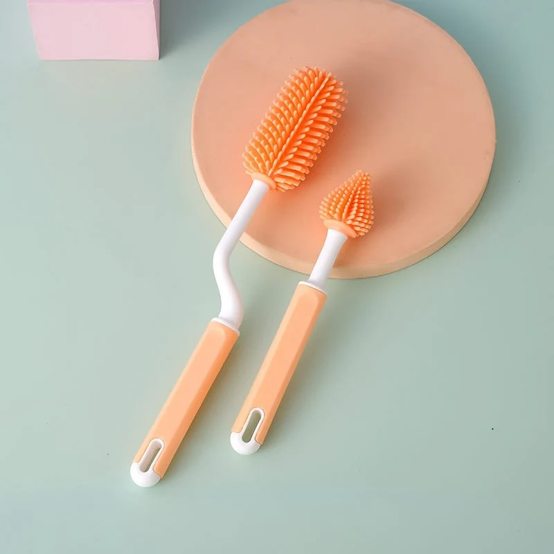 Baby 2Pcs Bottle Cleaning Brush Orange - Sunshine