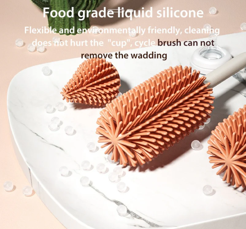 Baby 2Pcs Bottle Cleaning Brush Orange - Sunshine - Image 7
