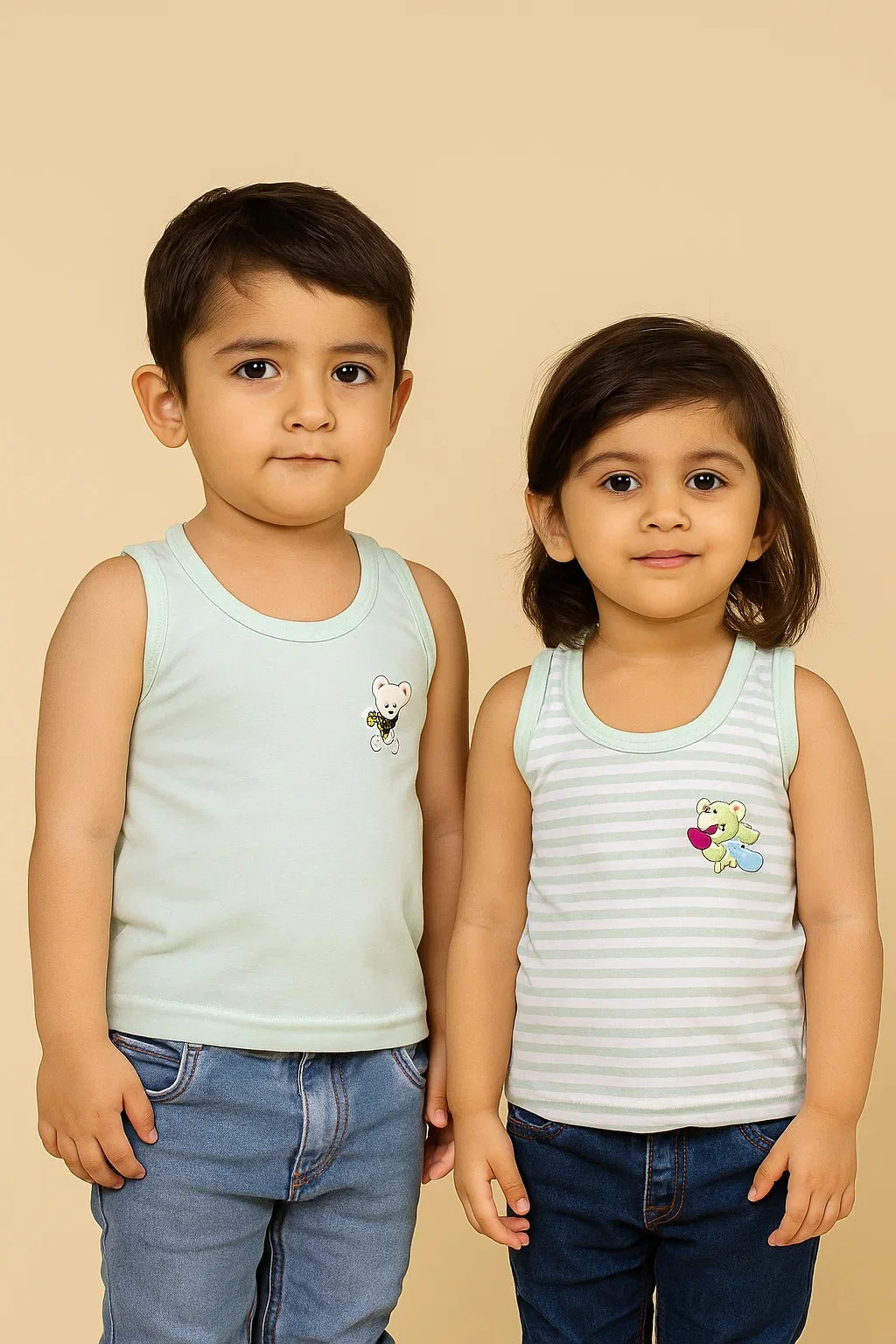 Baby 2Pcs Sandos Set Stripes Green - Sunshine - Image 3