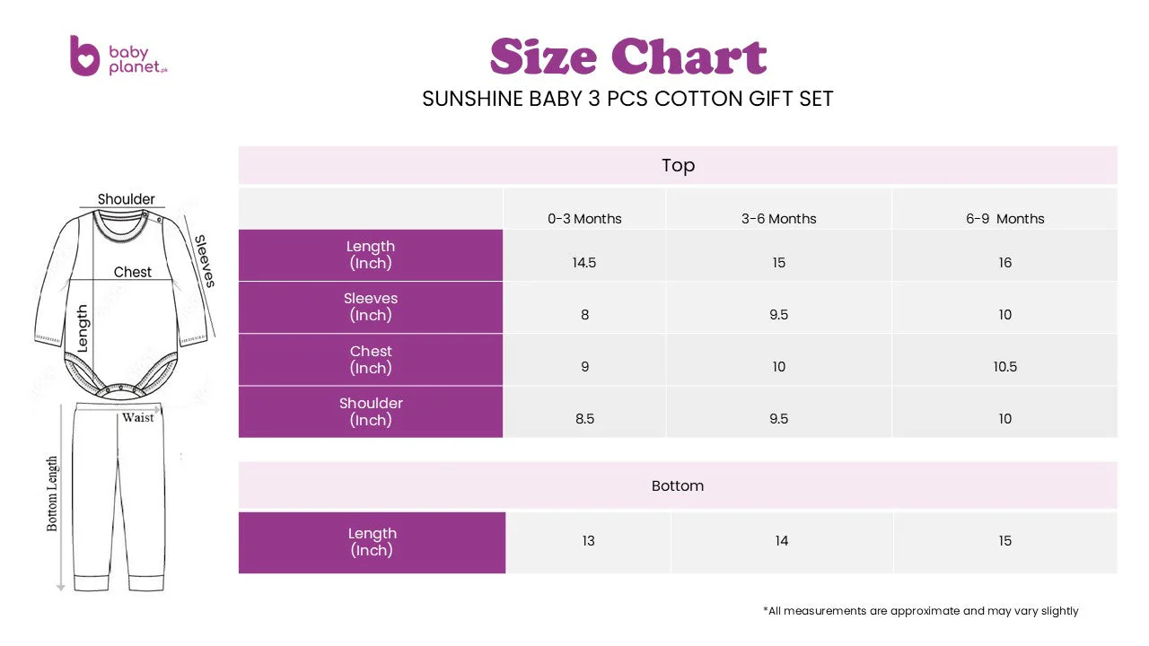 Baby 3Pcs Cotton Bodysuit & Pajama Set Lion White - Sunshine - Image 2