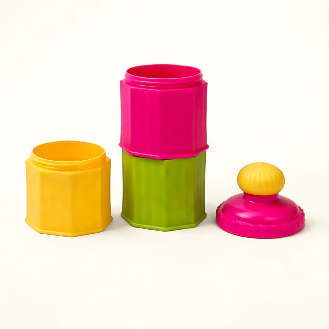 Baby 3Pcs Milk Container Pink & Green - Sunshine - Image 2