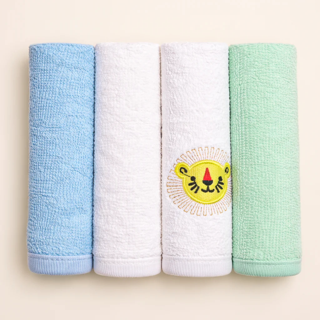 Baby 4Pcs Face Towel Blue - Topse