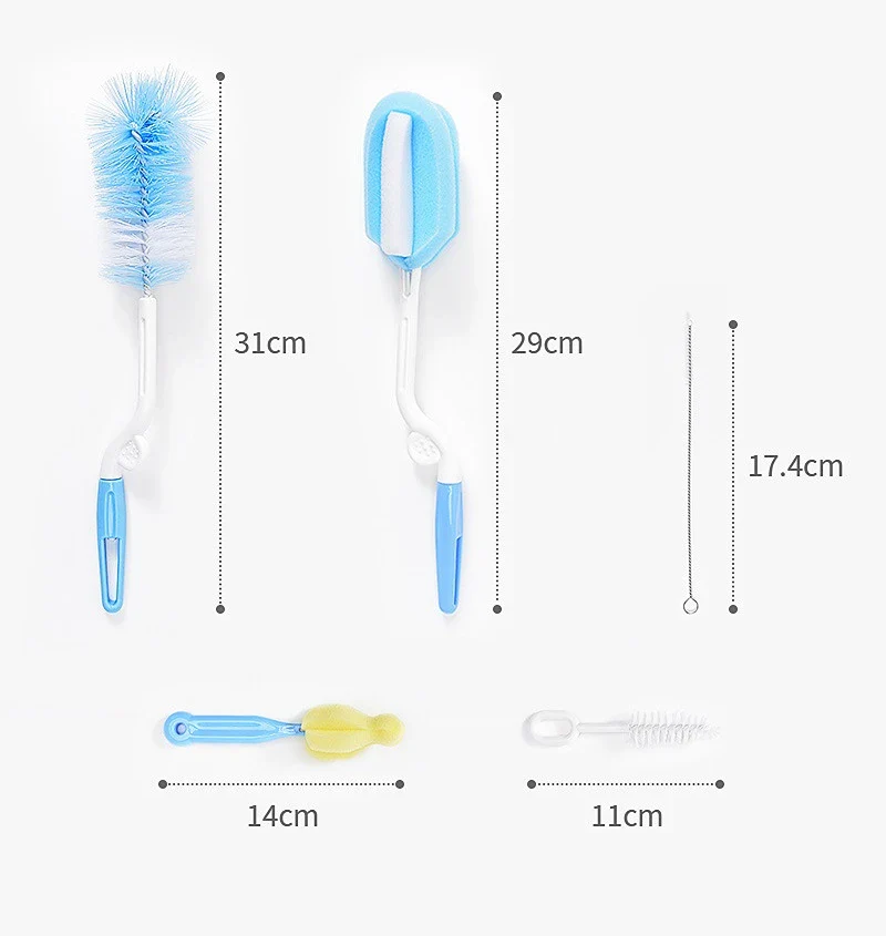 Baby 5Pcs Bottle & Nipple Brush Yellow - Sunshine - Image 13