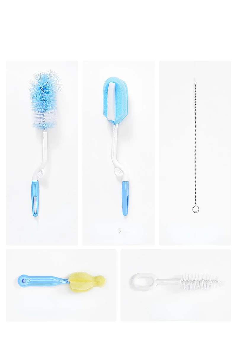 Baby 5Pcs Bottle & Nipple Brush Yellow - Sunshine - Image 15