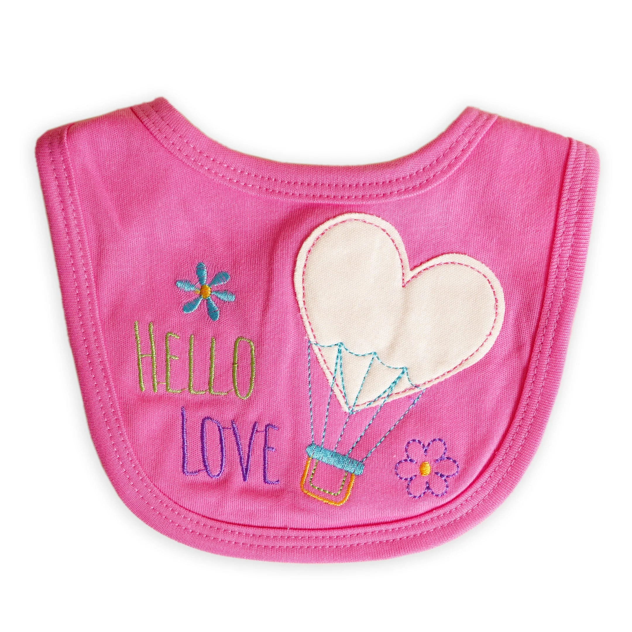 Baby 5Pcs Cap & Bib Set Hello Love Pink - Sunshine - Image 3