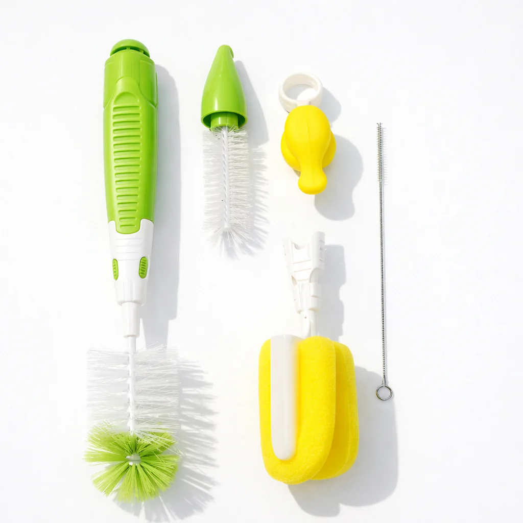 Baby 5Pcs Feeding Bottle & Nipple Cleaning Set Green - Topse