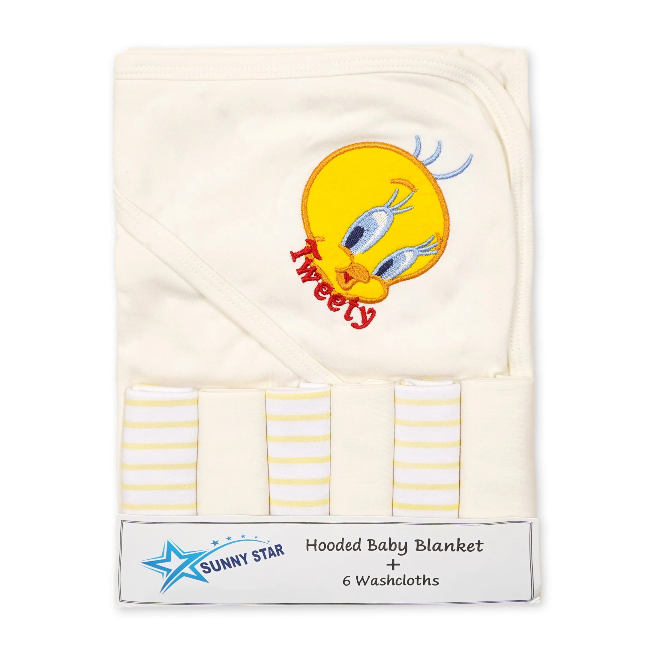 Baby 7Pcs Wrapping Sheet & Washcloths Yellow - Sunshine - Image 2