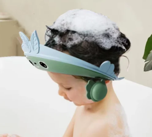 Baby Adjustable Bath Shampoo Shield Blue & Green - Topse - Image 2