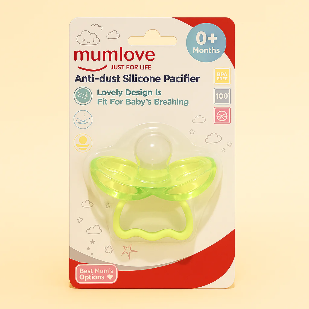 Baby Anti-Dust Silicon Pacifier Green - Sunshine