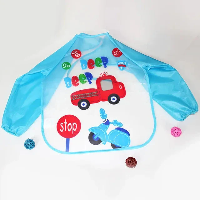 Baby Apron Bib Beep Beep Blue - Sunshine