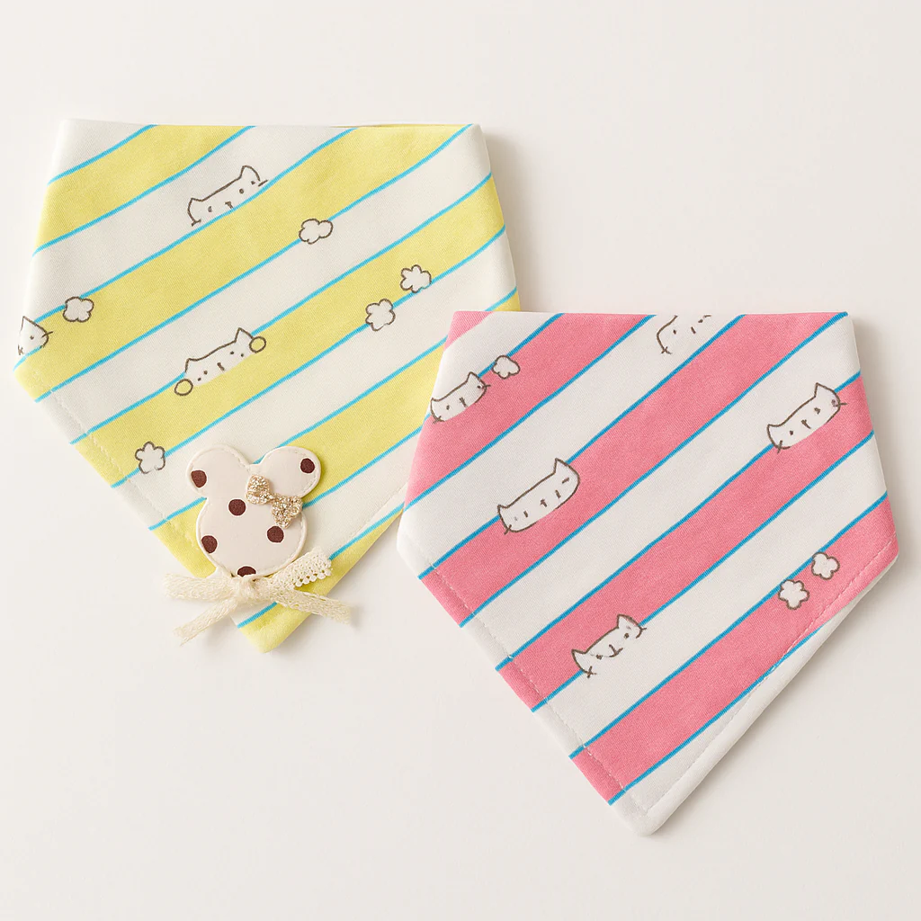 Baby Bandana Bib Pack Of 2 Cats Multicolor - Sunshine