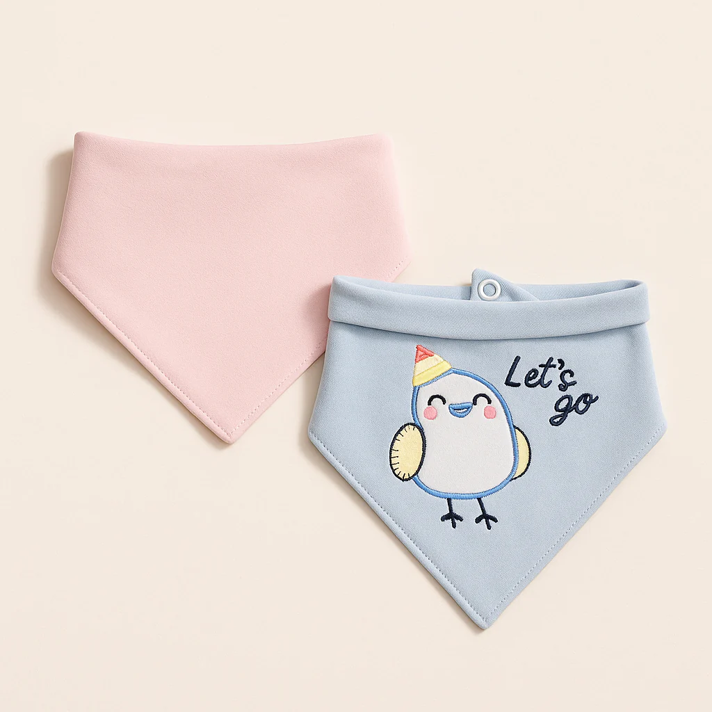 Baby Bandana Bib Pack Of 2 Chick Blue & Pink - Sunshine