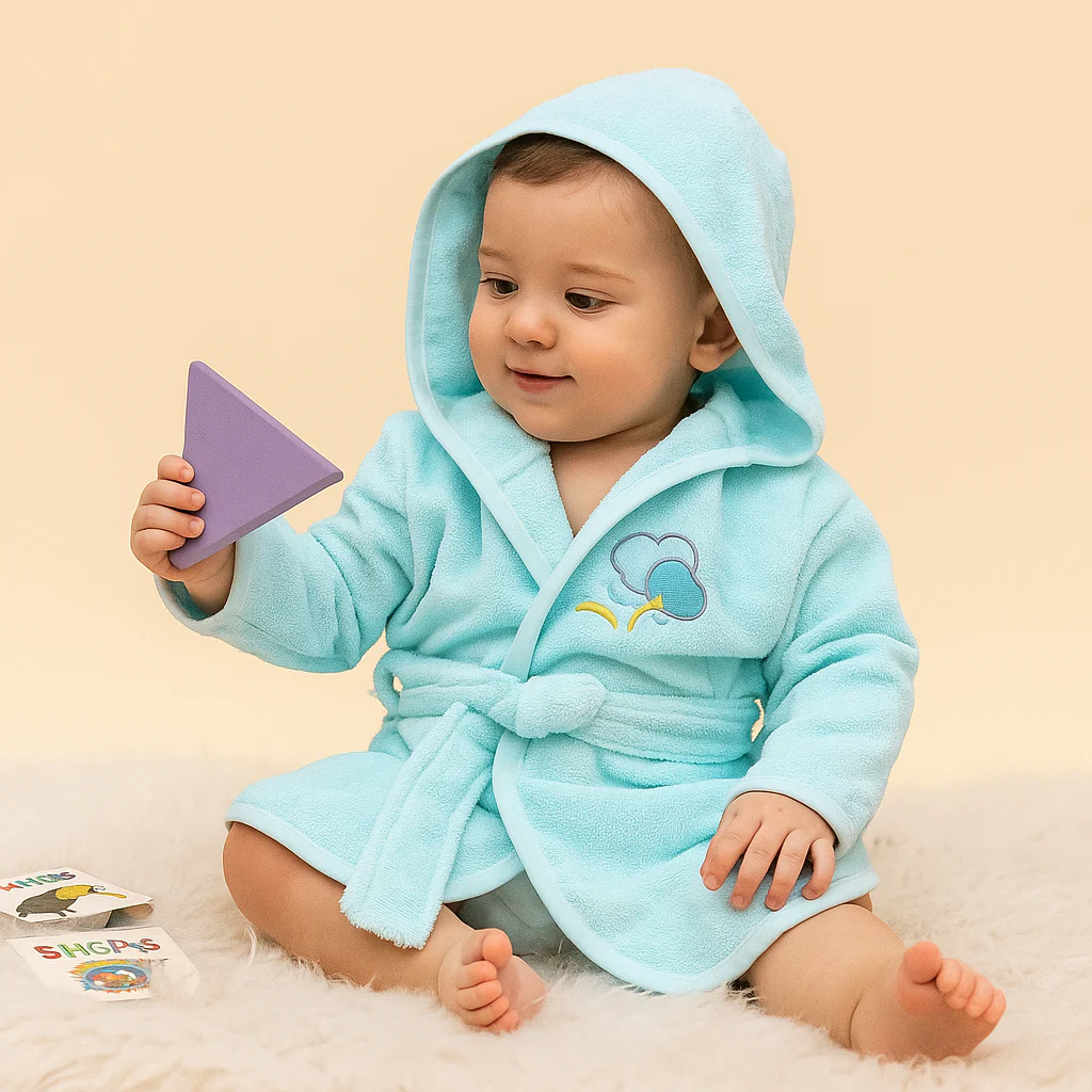 Baby Bathrobe Sea Green - Sunshine