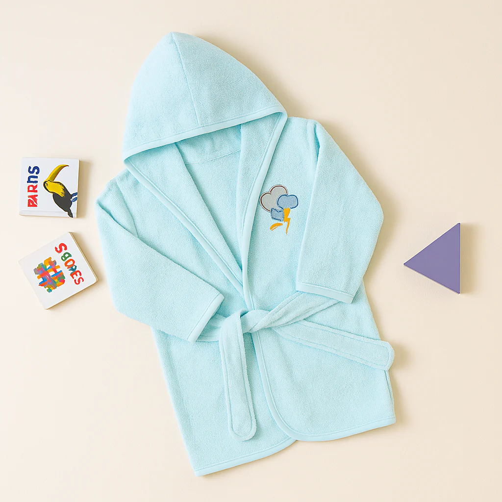 Baby Bathrobe Sea Green - Sunshine - Image 2