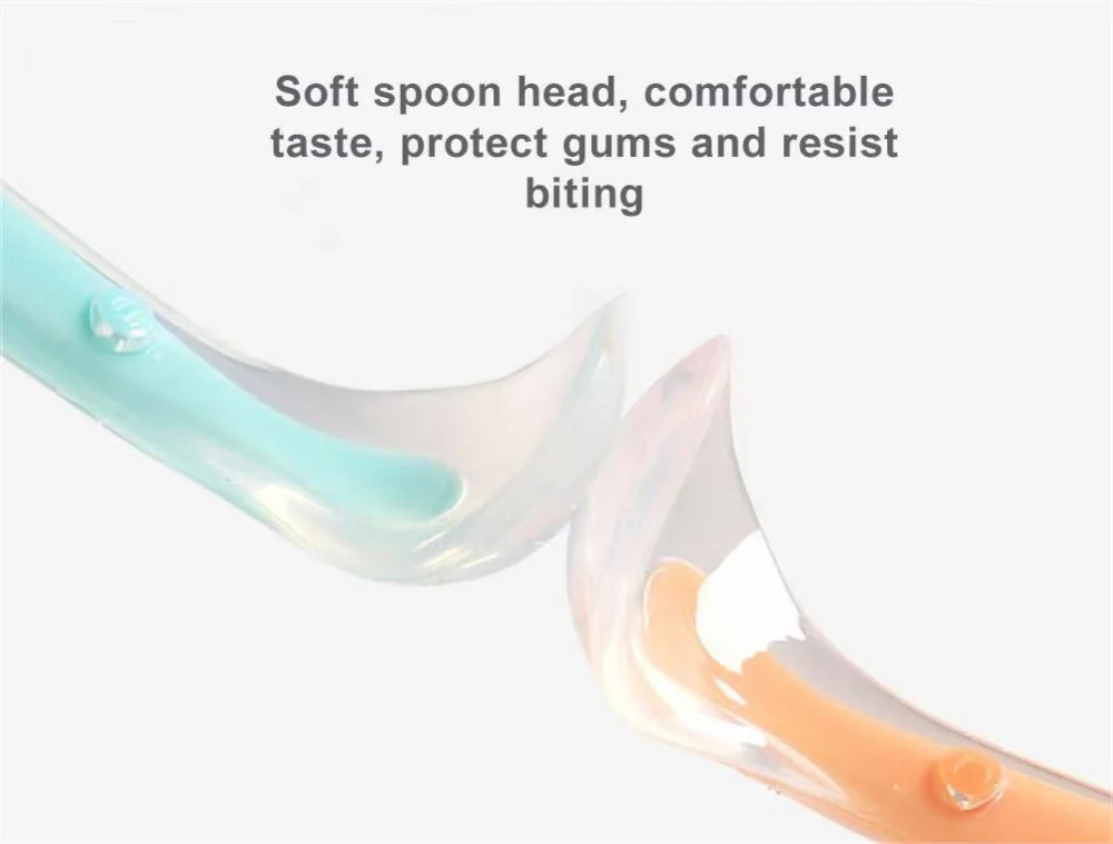 Baby Bendable Silicon Feeding Spoon Peach - Sunshine - Image 4
