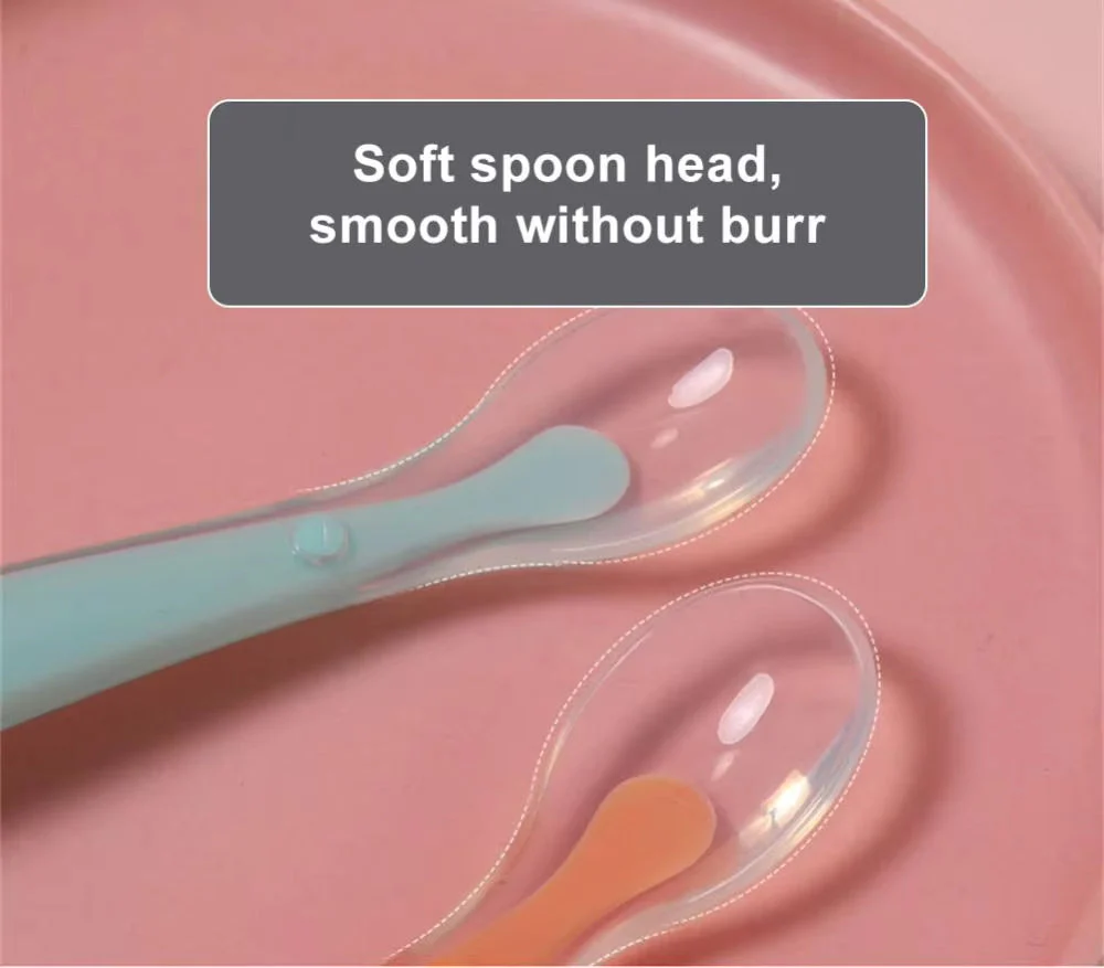 Baby Bendable Silicon Feeding Spoon Peach - Sunshine - Image 7