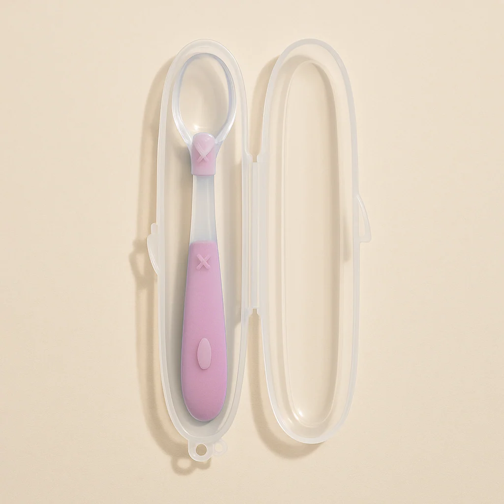 Baby Bendable Silicone Feeding Spoon Pink - Sunshine