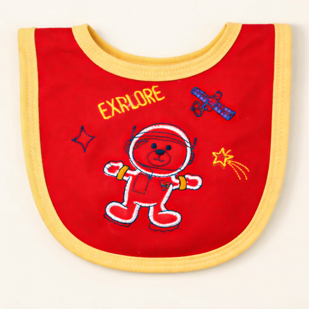 Baby Bib Bear Red & Yellow - Sunshine