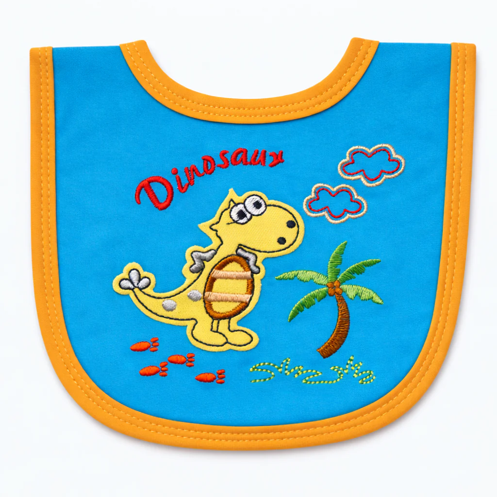 Baby Bib Dino Blue & Orange - Sunshine