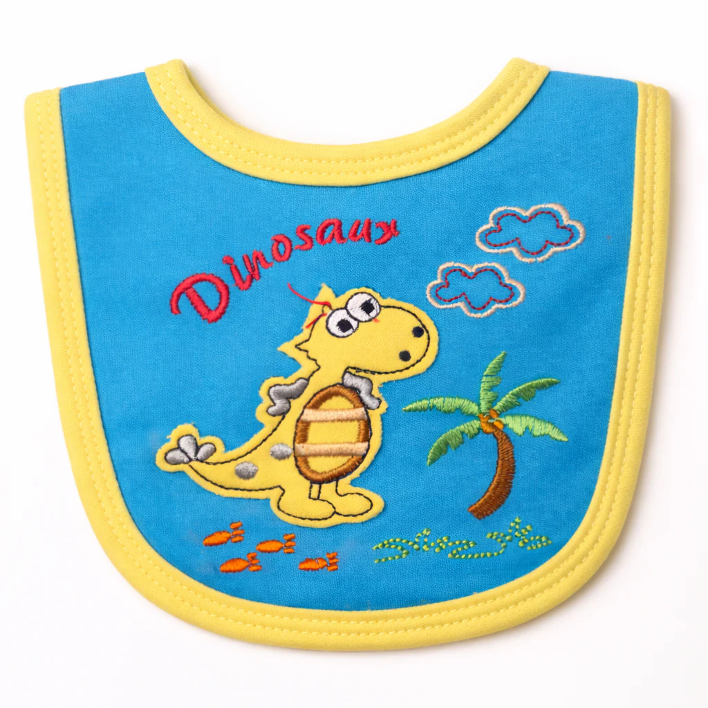 Baby Bib Dino Blue & Yellow - Sunshine