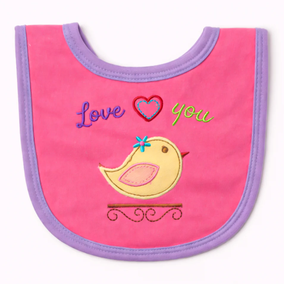Baby Bib Duck Pink & Purple - Sunshine