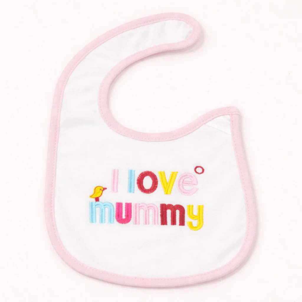 Baby Bib Mummy White & Pink - Sunshine