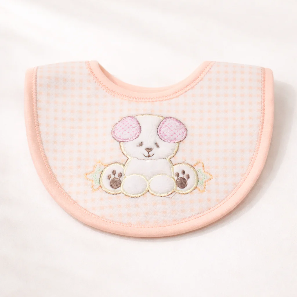 Baby Bib Polka Dots Puppy Orange - Sunshine