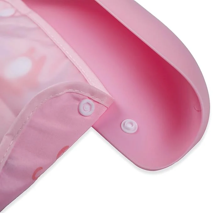 Baby Bib With Detachable Silicon Pocket Meaty Rabbit Pink - Sunshine - Image 6