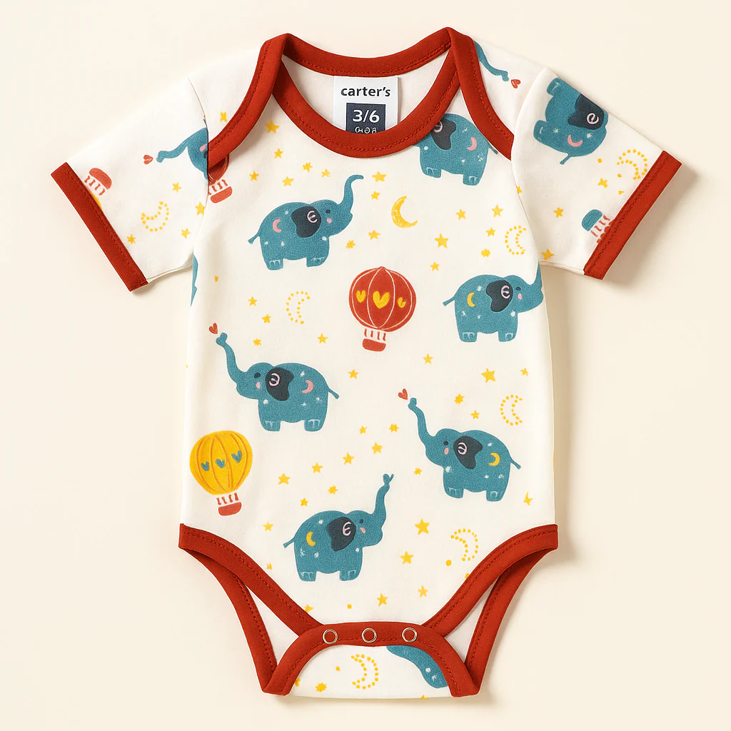 Baby Bodysuit Elephants Multicolor - Sunshine - Image 2