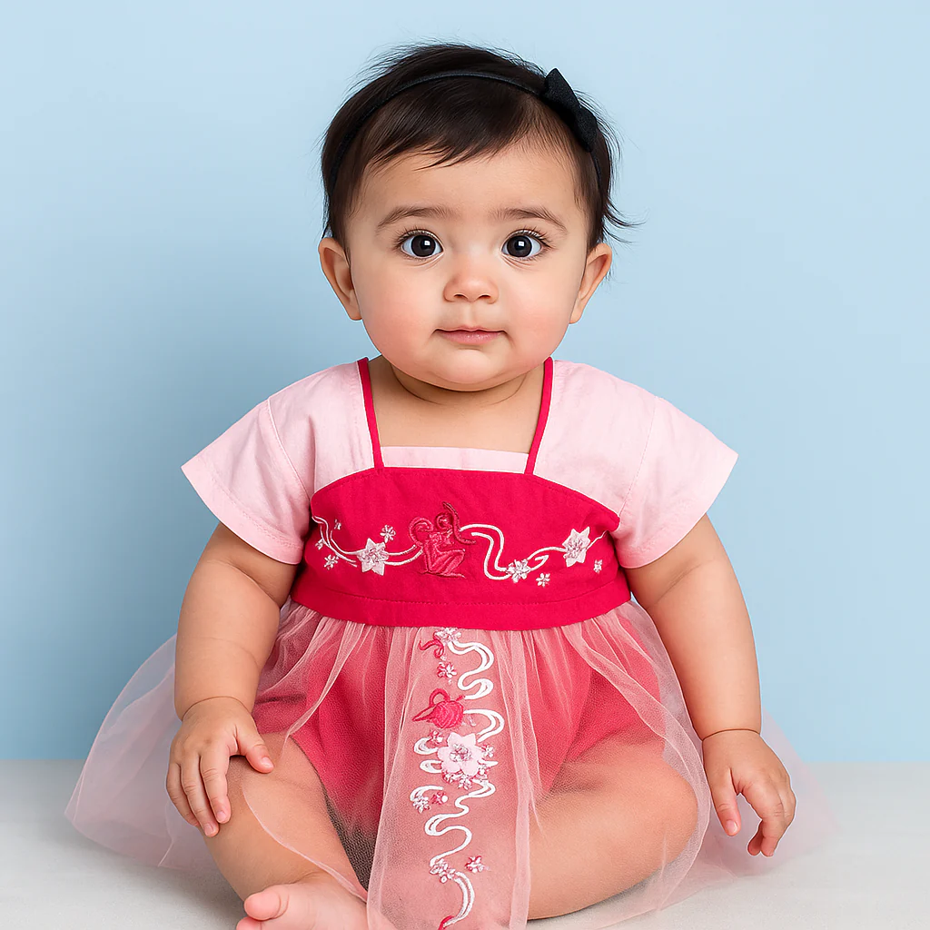 Baby Bodysuit Frock Red - Sunshine
