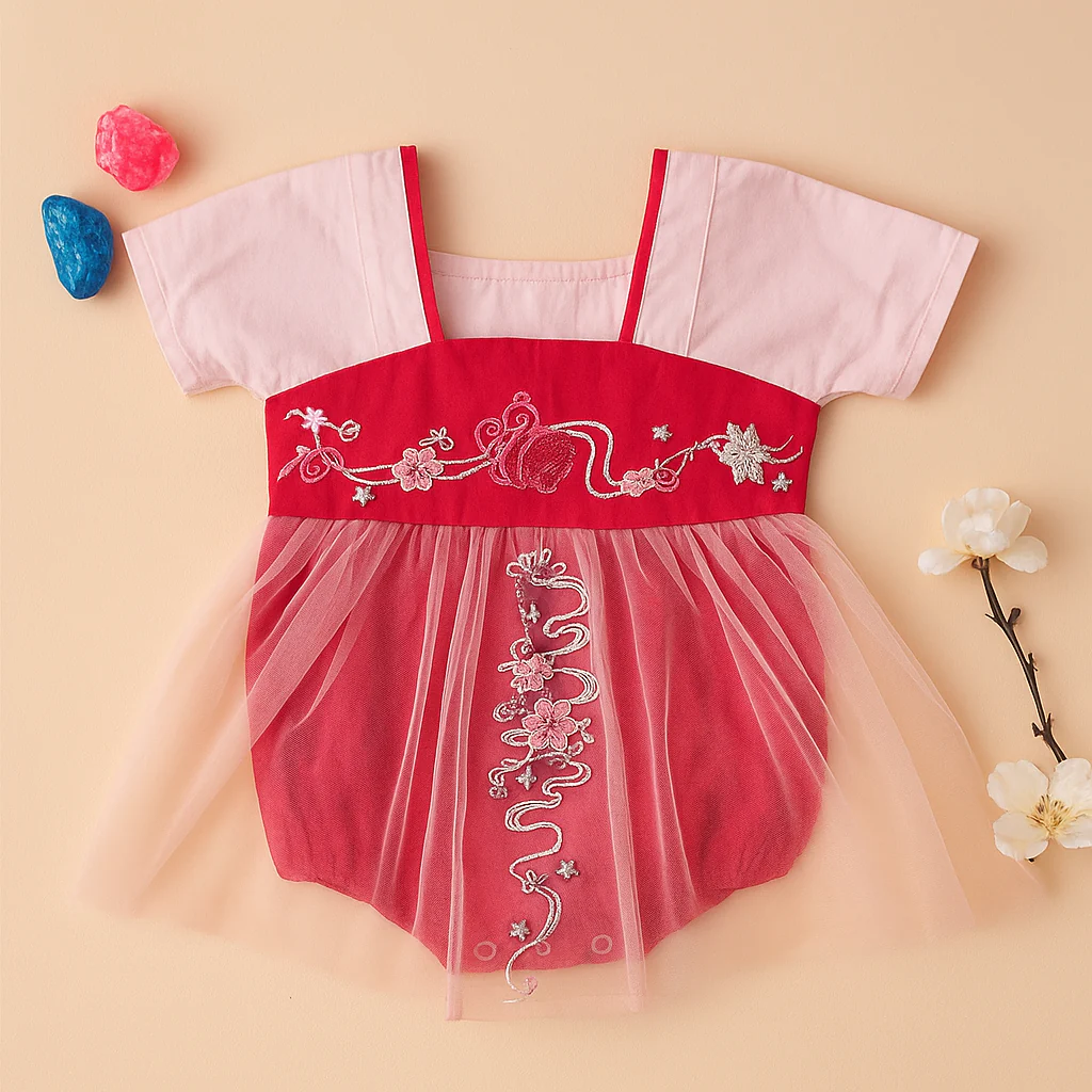 Baby Bodysuit Frock Red - Sunshine - Image 2