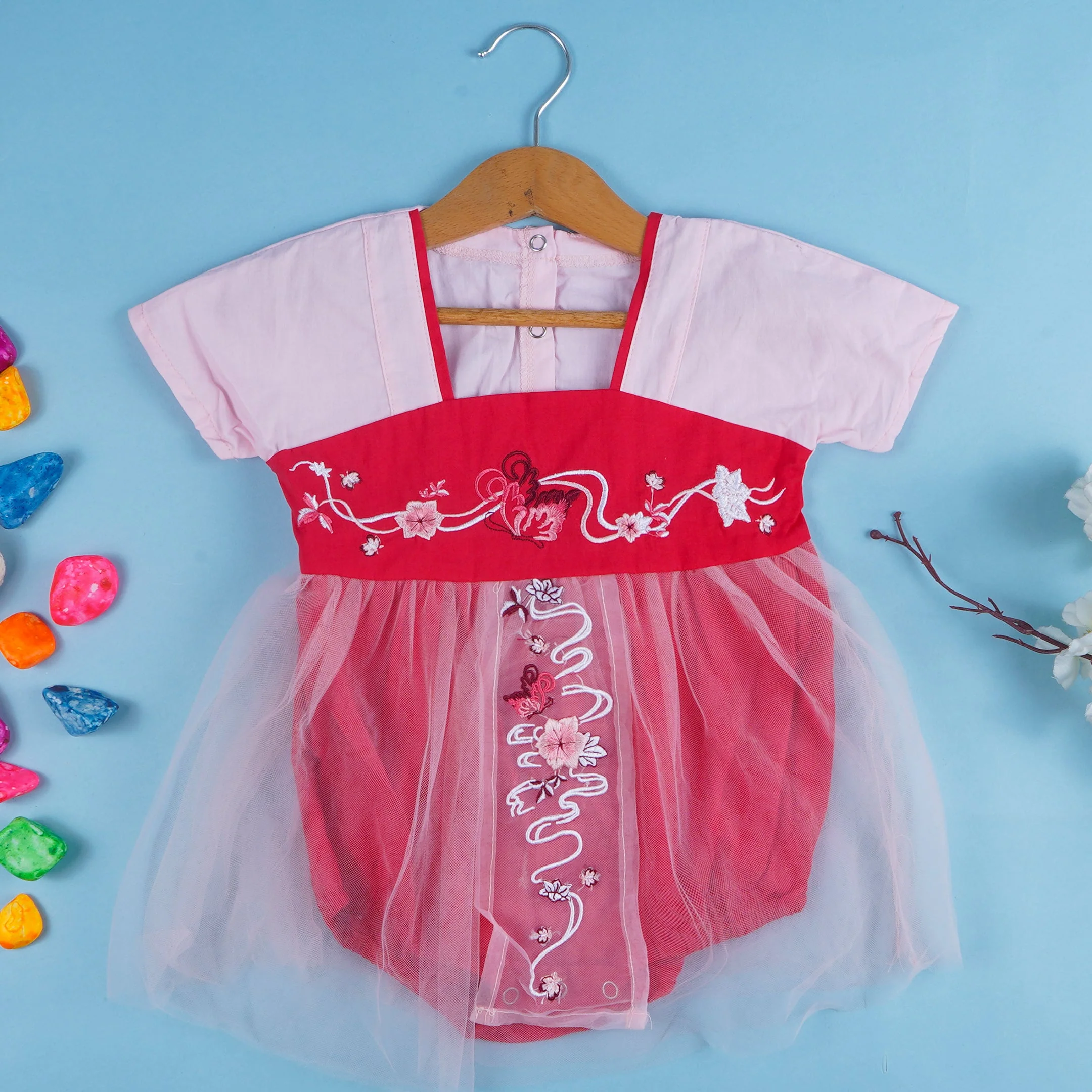 Baby Bodysuit Frock Red - Sunshine - Image 3