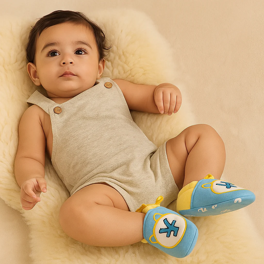 Baby Character Booties Blue & Yellow - Sunshine - Image 2