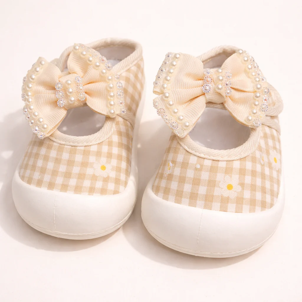 Baby Booties Bow Beige - Sunshine