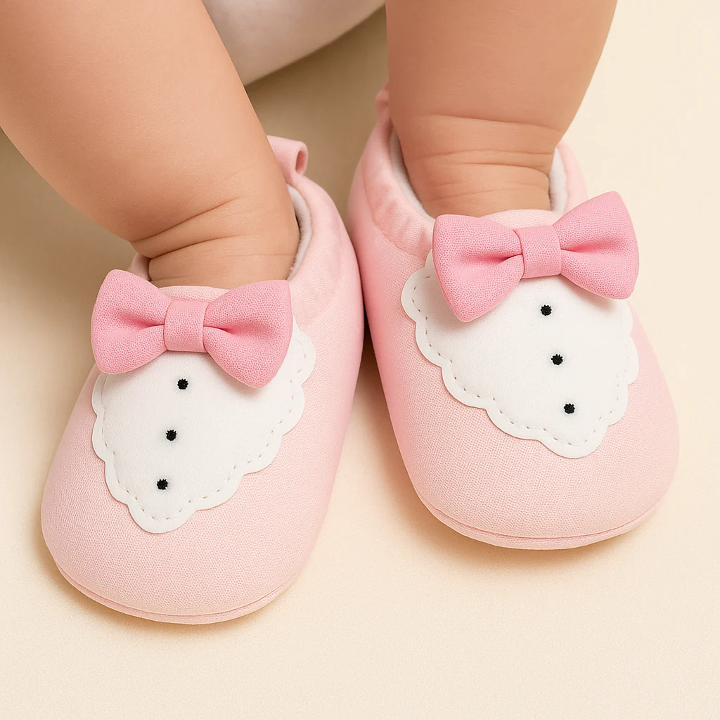 Baby Character Booties Bow Pink - Sunshine
