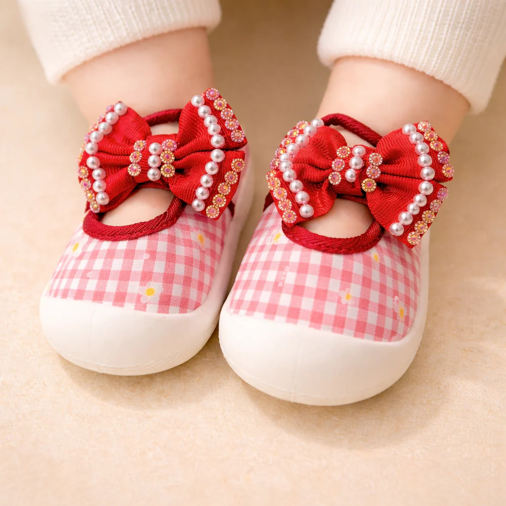 Baby Booties Bow Red - Sunshine - Image 2