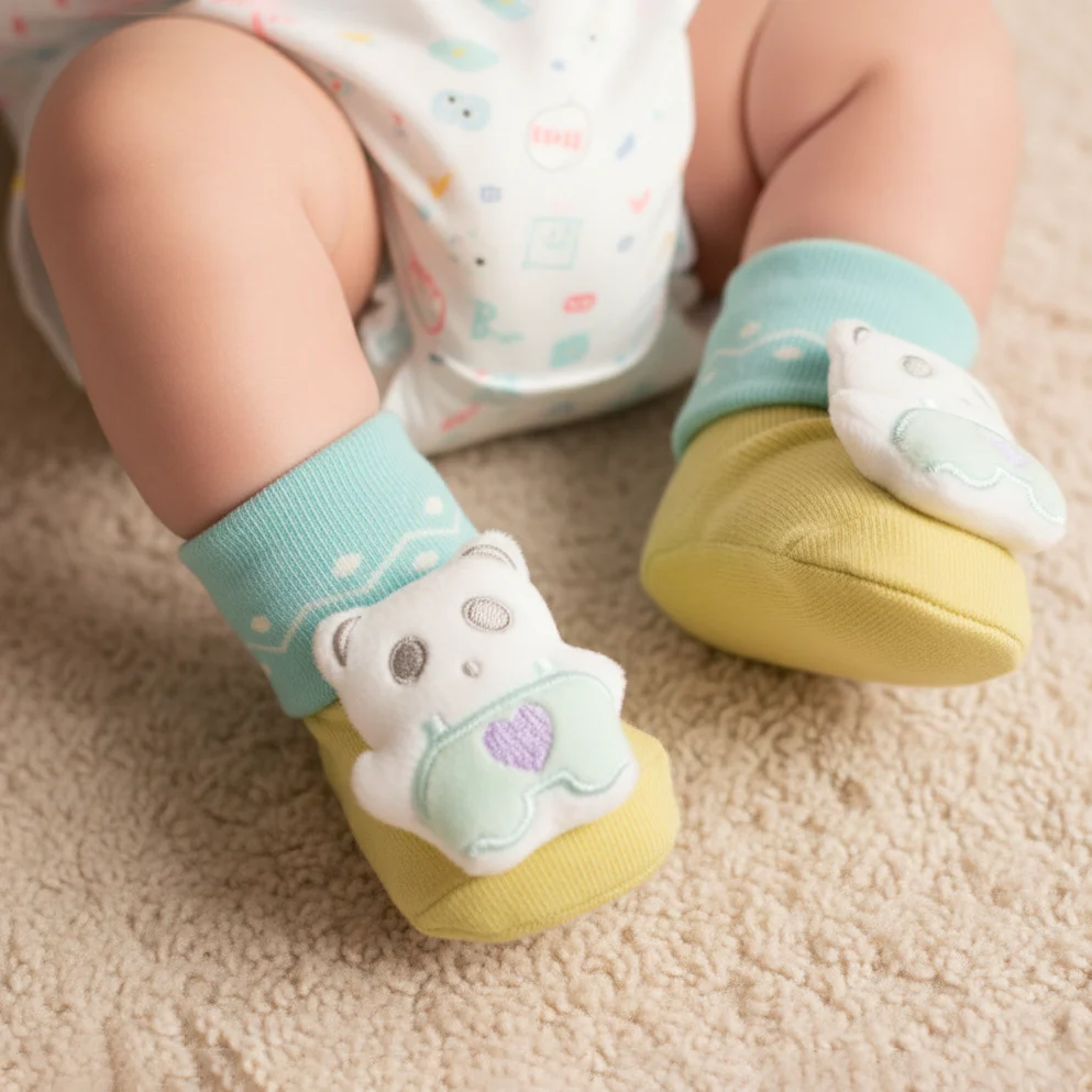 Baby Booties Panda Musterd - Sunshine - Image 2