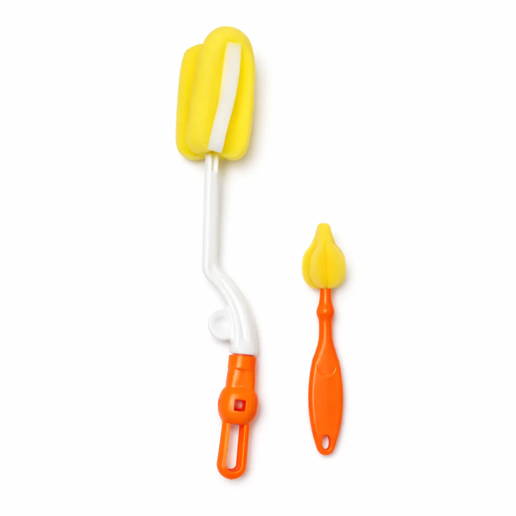 Baby Bottle & Nipple Brush Orange - Topse