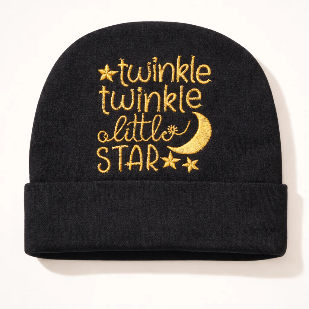 Baby Cap Twinkle Star Black & Golden - Sunshine