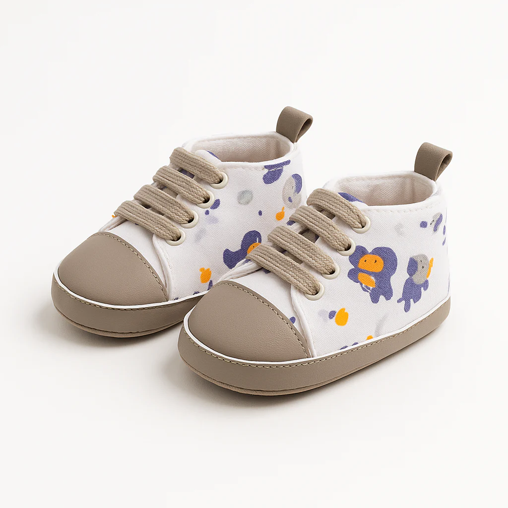 Baby Casual Shoes Lion Off White & Grey - Sunshine